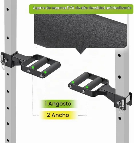 Vista 8 de Kipika Y-Shaped Dip Bar for Power Cage with 5/8" or 1" Hole - Dip Bar Attachments for Home Gym - Heavy Duty Power Rack Attachments - Squat Rack