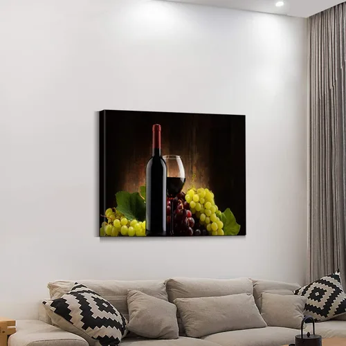 Vista 6 de Denozer - Lienzo decorativo para cocina, diseño de vino tinto (16.0 x 12.0 in)