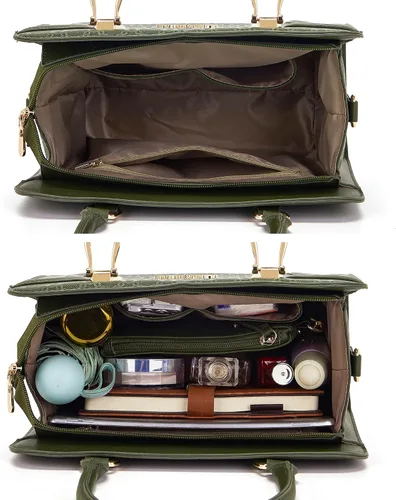 Vista 51 de Bolsos de mano de moda para mujer, bolsa de hombro, asa superior, bolsa de mano, juego de 4 piezas