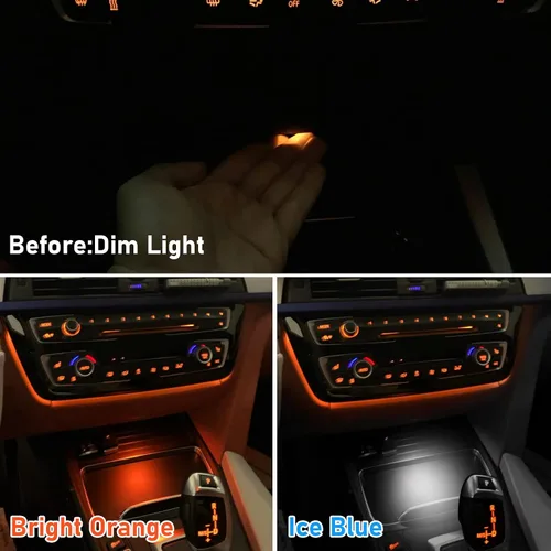 Vista 2 de Jaronx Compatible con luz ambiental de consola LED BMW para Serie 1 F20 F21, Serie 2 F22 F23, Serie 3 F30 F31 F80, Serie 4 F32 F33, X1 E84, luces