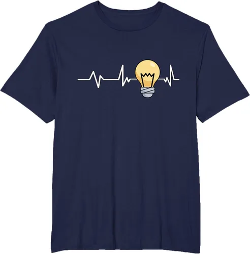 Vista 39 de Bombilla Heartbeat bombilla regalo bombilla bombilla camiseta Negro