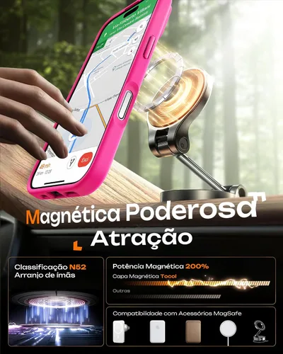Vista 53 de TOCOL Funda para iPhone 11, compatible con Magsafe, protección completa de cámara, imanes integrados, protección contra caídas, funda translúcida