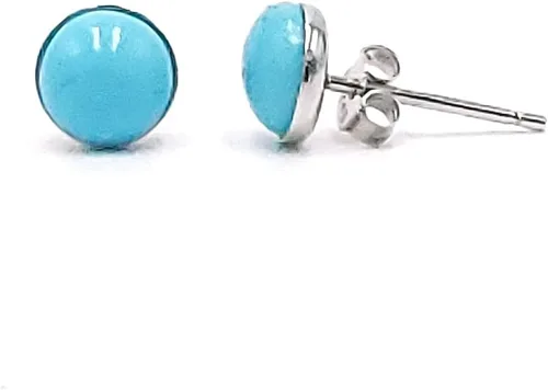 Vista 83 de Pendientes naturales de 0.236 in con chapado en oro blanco sobre plata de ley, bisel cabujón de piedras preciosas regalo de joyería para ella