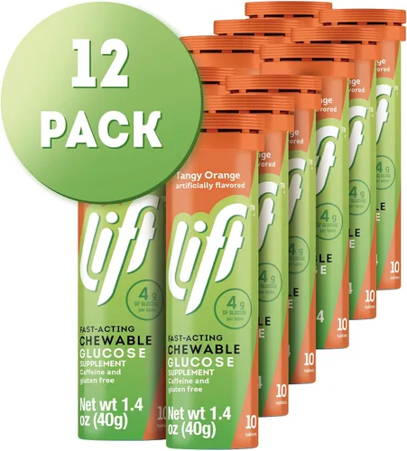 Vista 8 de Lift Comprimidos energéticos masticables de glucosa de acción rápida Naranja Tubo de 10 quilates (paquete de 12)