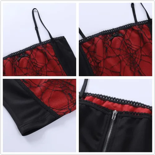 Vista 6 de Camisetas sin mangas góticas para mujer, camisola gótica Y2k