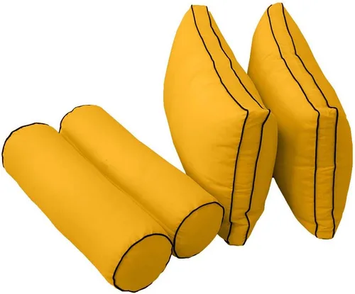 Vista 3 de *Solo funda*-Estilo 2 para sofá cama al aire libre Funda de almohada trasera con ribete de contraste Twin-AD108
