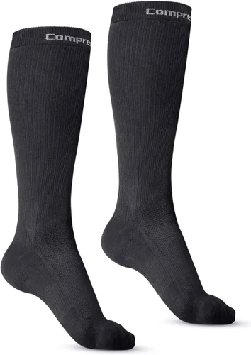 Vista 13 de CompressionZ 30-40 mmHg Knee High Compression Socks, Men & Women Argyle Negro: Paquete de 2