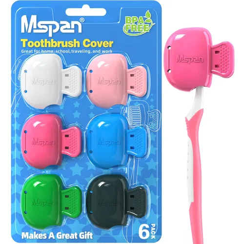 Vista 7 de Mspan Toothbrush Protector Clip Pod: Tooth Brush Head Pods Compatible with Oral-B Philips Colgate for Manual & Electric Toothbrush - 2 Packs