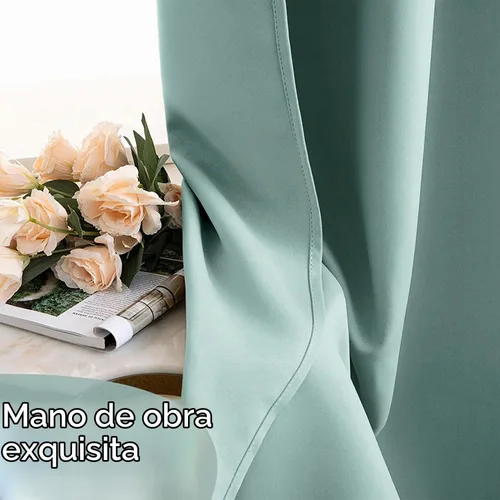 Vista 5 de MIULEE Cortinas opacas para dormitorio o sala de estar, juego de 2 paneles de cortina para ventana con aislamiento térmico y bloqueo de luz