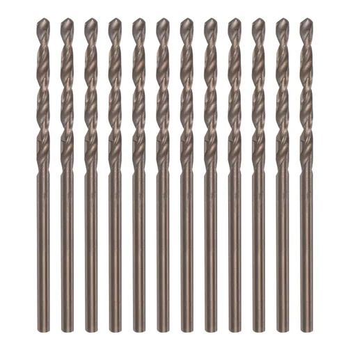 Vista 10 de HARFINGTON 12 brocas de cobalto, 0.039 in, M35 de alta velocidad, de acero de alta velocidad, brocas de vástago recto para metal duro, acero