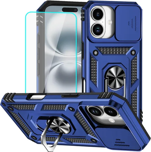 Vista 52 de HNHYGETE Funda para iPhone 12 Pro Max con protector de pantalla: [grado militar de 20 pies probada en caídas] Funda protectora para cámara Negro