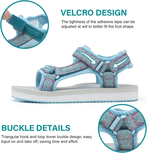 Vista 3 de MRUILINE Boys Girls Sandals Kids Water Sandals with Arch Support Yoga Mat Insoles Walking Sandals