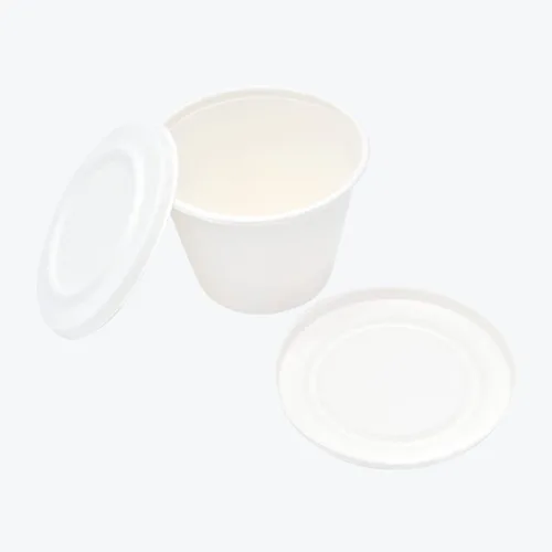 Vista 5 de Tapas de 4.5 pulgadas para recipientes de sopa de 17 onzas [paquete de 50], resistentes, 100% biodegradables, compostables para el hogar, sin