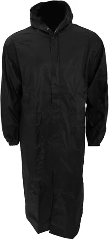 Vista 2 de Abrigo con capuchachaqueta larga para hombre. Impermeable.