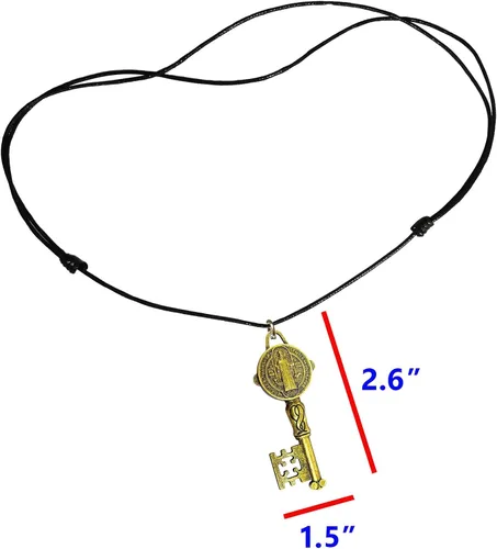 Vista 4 de Bijoux De Ja Colgante de bronce envejecido con colgante de llave de San Benito