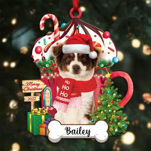 Vista 33 de Amantes de los perros de Navidad – Navidad de perros disponibles para muchos perros Shi Tzu – Adorno con forma personalizada, adorno de Navidad