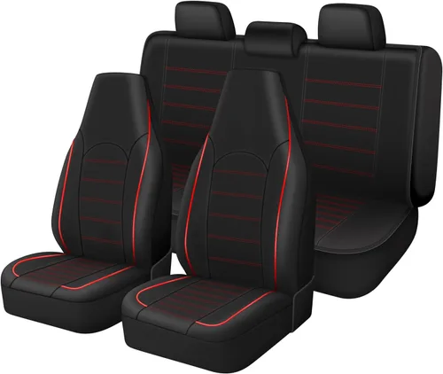 Vista 14 de TOYOUN fundas clásicas universales de cuero sintético para asiento delantero de automóvil, fundas de asiento tipo cubo de respaldo alto - Se adaptan