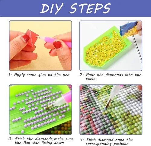 Vista 7 de SKRYUIE Kits de pintura de diamantes de Papá Noel 5D – Kits de arte de diamantes para adultos Navidad, taladro redondo completo, punto de cruz