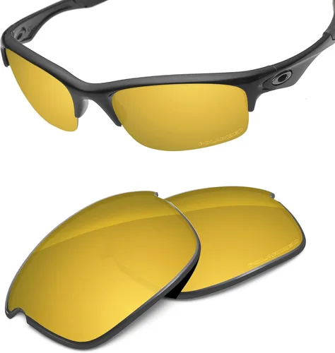 Vista 2 de Lentes de repuesto de rendimiento compatibles con Oakley Bottle Rocket OO9164 policarbonato polarizado grabado al aguafuerte, amarillo dorado Oro