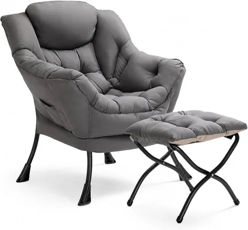 Vista 20 de LITA Lazy Chair, cómoda silla de lectura con acento Rosa bebé