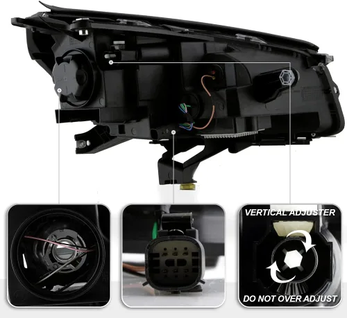 Vista 3 de ACANII - Para [modelo halógeno] 2013-2016 GMC Acadia OE Estilo LED Tubo Proyector Faros Faros Par Par Izquierdo+Derecho