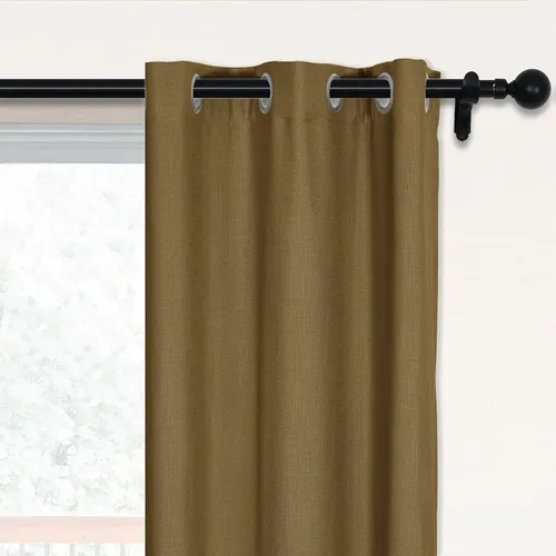 Vista 29 de Fcosie 38 pulgadas de ancho x 45 pulgadas de largo, cortinas de lino 100% opacas con revestimiento blanco, cortinas con aislamiento térmico, paneles