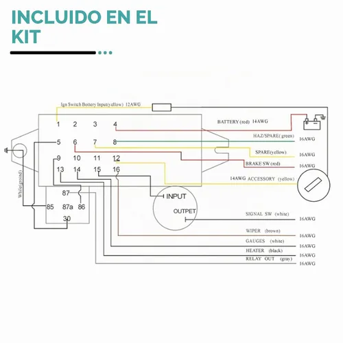 Vista 5 de Arnés universal de 12 cables de circuito apto para cables Muscle Car Hot Rod Street Rod XL