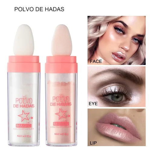 Vista 2 de Polvo De Hadas Polvo De Hadas - Polvo de Hadas 3D de Alto Brillo Polvo Suelto Purpurina Polvo de Colorete Facial Polvo Brillante para Ojos, Cara