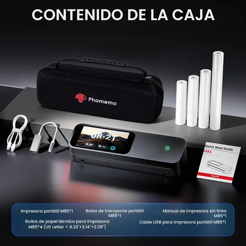 Vista 9 de Phomemo Impresoras portátiles con pantalla táctil M85 inalámbricas