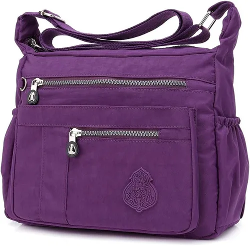 Vista 2 de MINTEGRA Bolso cruzado para mujer, bolso de hombro impermeable de nailon, bolsillo ligero