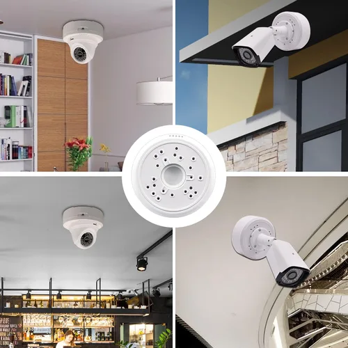 Vista 3 de Soporte universal de montaje de caja de conexiones para cámara de seguridad, caja de conexiones de plástico compatible con panel solar Arlo y panel
