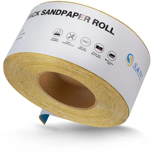 Vista 14 de S SATC Papel de lija PSA Longboard de grano 40, rollo continuo de 20 yardas de largo, 2-3/4" de ancho autoadhesivo con respaldo adhesivo, hojas
