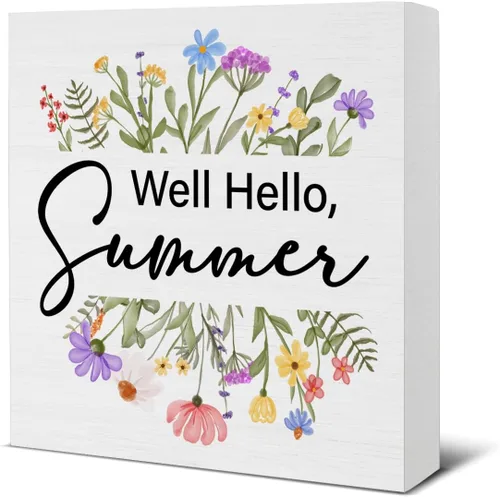 Vista 14 de Cartel de madera Sweet Summer Vibes de madera con bloque de madera de helado de verano, letrero decorativo para escritorio, decoración de estante A05