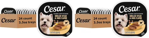 Vista 36 de Cesar Classic Loaf in Sauce - Alimento húmedo para perros adultos, sabor a tocino y huevo, comida húmeda para perros, bandejas fáciles de despegar