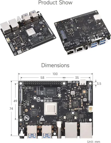 Vista 7 de WayPonDEV Funda acrílica para computadora VisionFive2 RISC-V Linux de una sola placa (con disipador de calor)