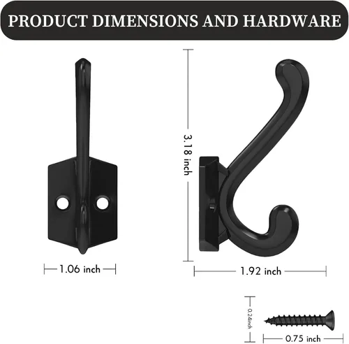 Vista 3 de CBWLWJ Paquete de 16 ganchos de pared resistentes para colgar en la pared, para sala de estar, baño, cocina, para abrigo, bolsa, bufanda, toalla