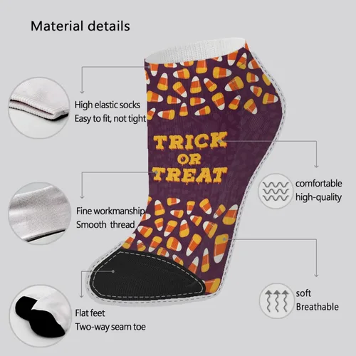 Vista 6 de devor Womens Socks No Show Athletic Womens Sock Cotton No Show Socks Trendy Trick or treat Sock