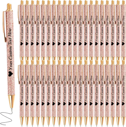 Vista 19 de Hasta 100 bolígrafos personalizados a granel con nombre, bolígrafo con purpurina personalizable, logotipo de negocios, mensaje de texto, regalo