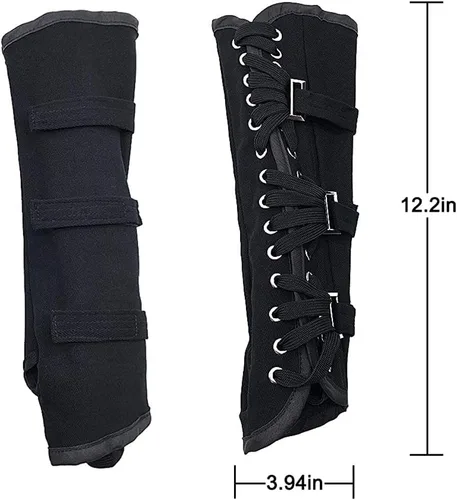 Vista 2 de MJ Michael Fingerless Glove Classic BAD Jam Punk Armbrace Cotton Bracer Vendajes Hebillas Guante Negro, Negro