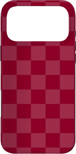 Vista 22 de Funda de diseño simple con diseño a cuadros rojo burdeos para iPhone 16