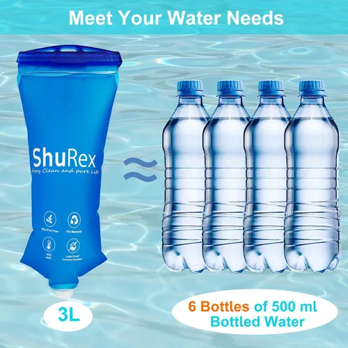 Vista 6 de Bolsa de Agua Alimentada por Gravedad de 3L para Sistema de Filtración de Agua Sawyer Filtro de Agua de Supervivencia, Compatible con LifeStraw
