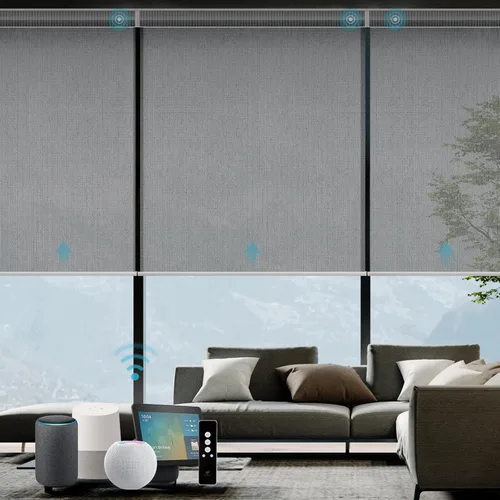 Vista 29 de SmartWings Persianas motorizadas con 5% de apertura, funcionan con Homekit Z-Wave Alexa SmartThings Google, persianas inteligentes con filtro de luz