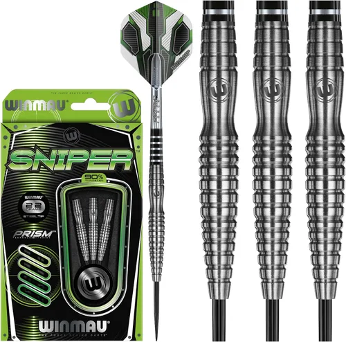 Vista 8 de Winmau Sniper - Juego de dardos profesionales – 90% tungsteno con vuelos y ejes – Barriles de agarre de precisión para adultos – Disponible en punta