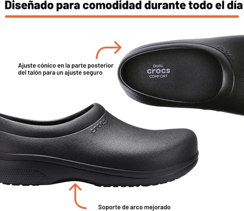 Vista 4 de Crocs Zuecos Antideslizantes Unisex para Adultos On The Clock
