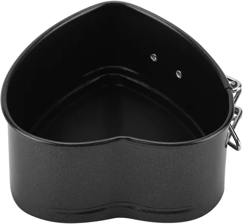 Vista 8 de HERCHR Molde desmontable en forma de corazón de 4 pulgadas, molde antiadherente de acero al carbono para hornear tarta de queso con parte inferior