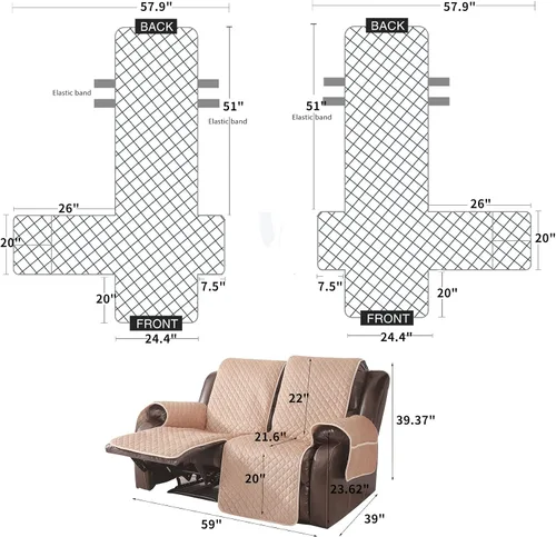 Vista 6 de Fundas de terciopelo reclinables antideslizantes, impermeables, grandes para sillas reclinables, para sillas de cuero, funda de sofá reclinable