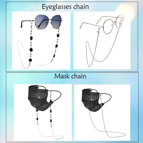 Vista 6 de Soporte para gafas, cadena, collar, anillo para mujeres, lentes de lectura, lentes de sol, collar para hombres