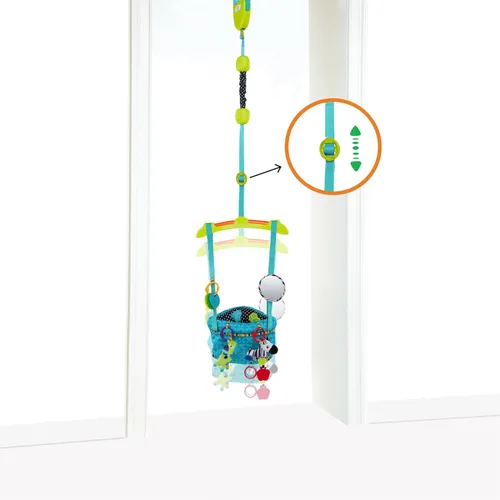 Vista 3 de Mecedora de puerta para bebé Bright Starts Bounce 'n Spring, de lujo, color azul
