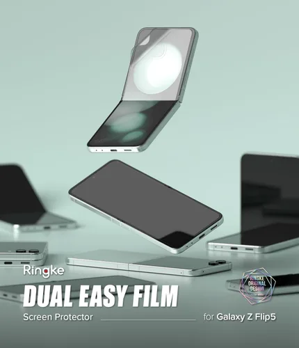 Vista 2 de Ringke Película doble fácil [protección de 4 capas] compatible con Samsung Galaxy Z Flip 5, revestimiento de reparación autocurable, cobertura