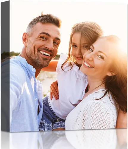 Vista 7 de Impresiones en lienzo personalizadas con tu foto, imágenes de lienzo personalizadas en arte de pared para dormitorio, sala de estar, regalos